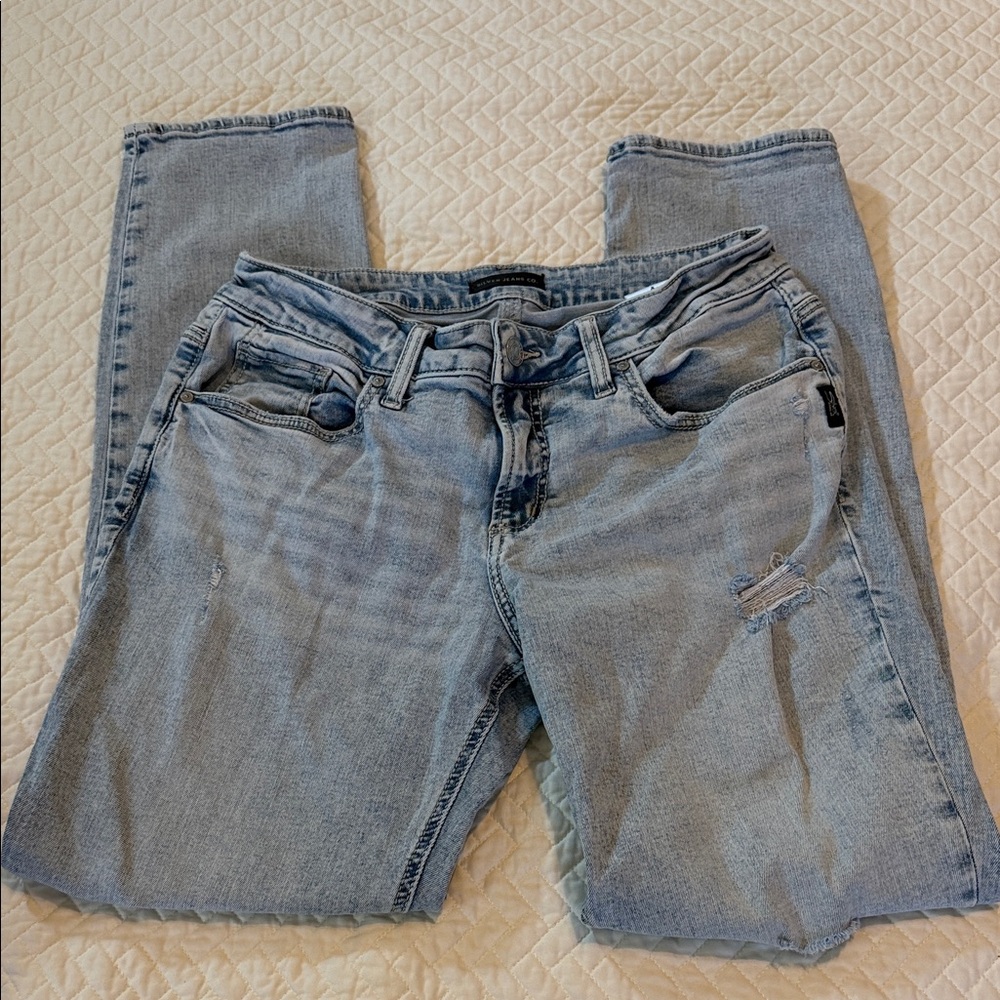 Silver Jeans Women's Light Blue Boyfriend Jeans